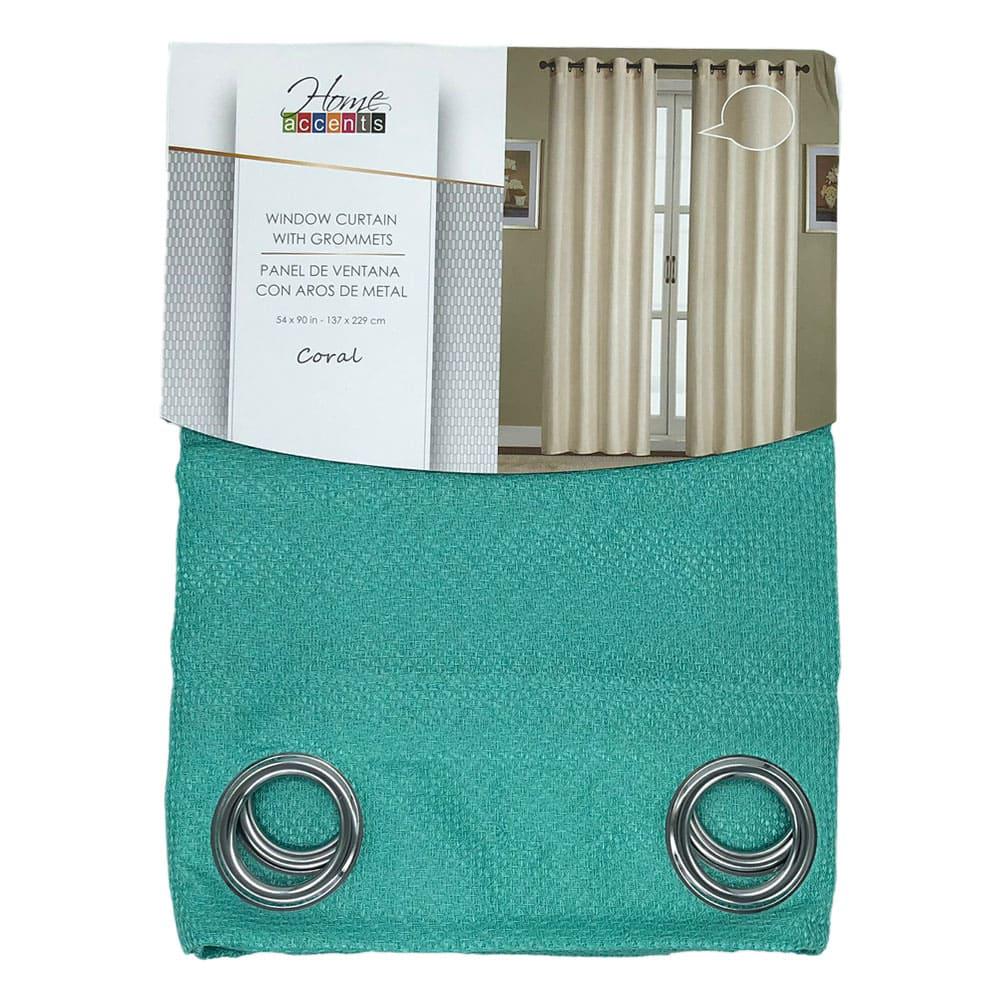 Cortina Coral Home Accents Con Aros 54" x 90" - Verde Claro