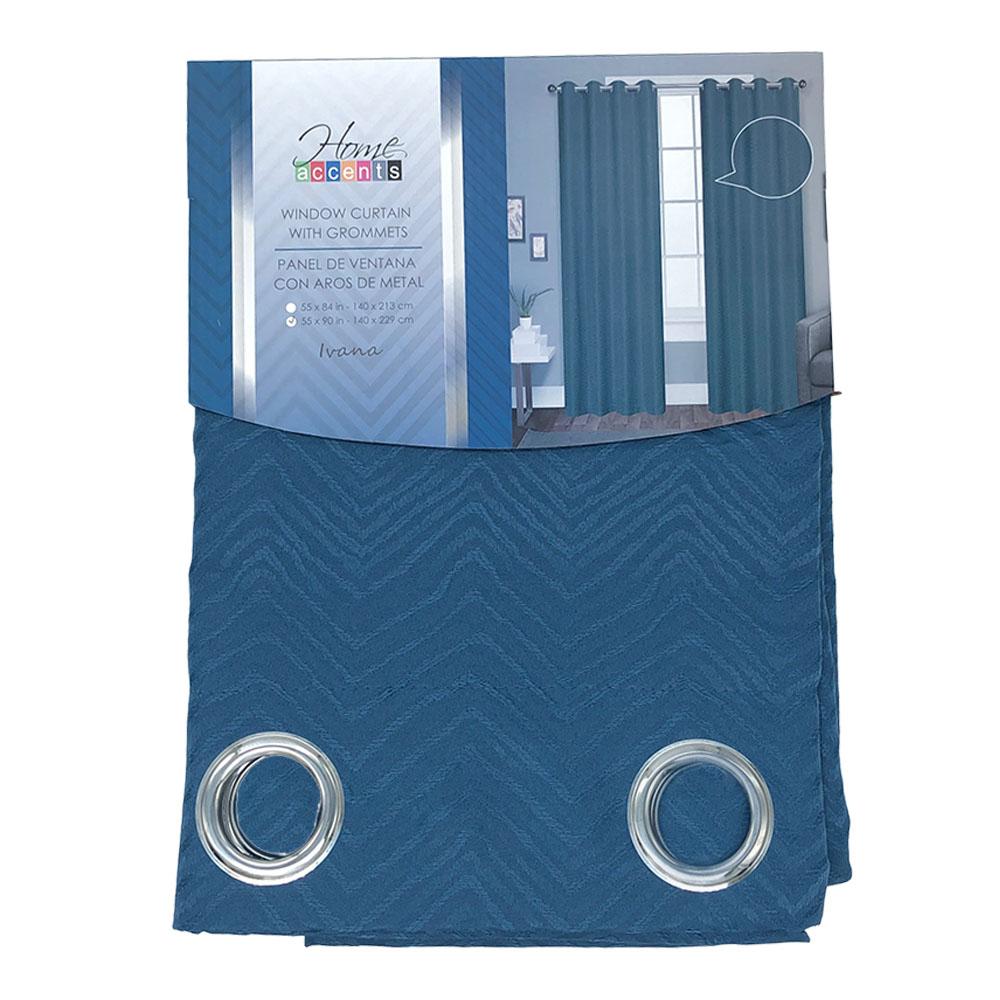 Cortina Home Accents Ivana Con Aros 55" x 90" - Turquesa Azulado