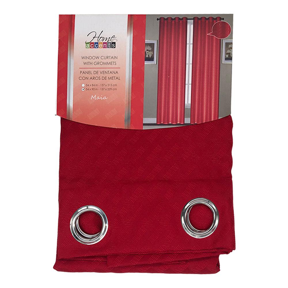 Cortina Home Accents Maia Con Aros 54" x 90" - Rojo