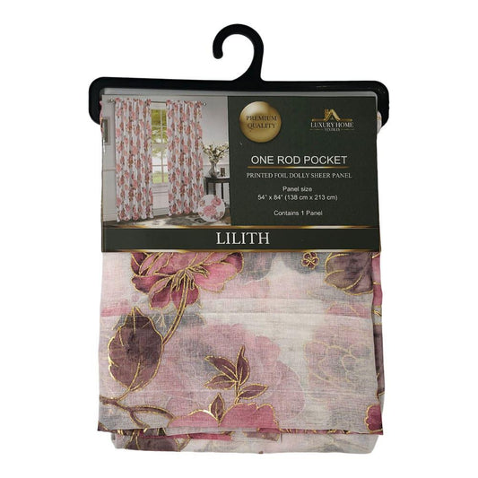Cortina Lilith Luxury Con Rod Pocket Pocket 54" x 84" - Rosa