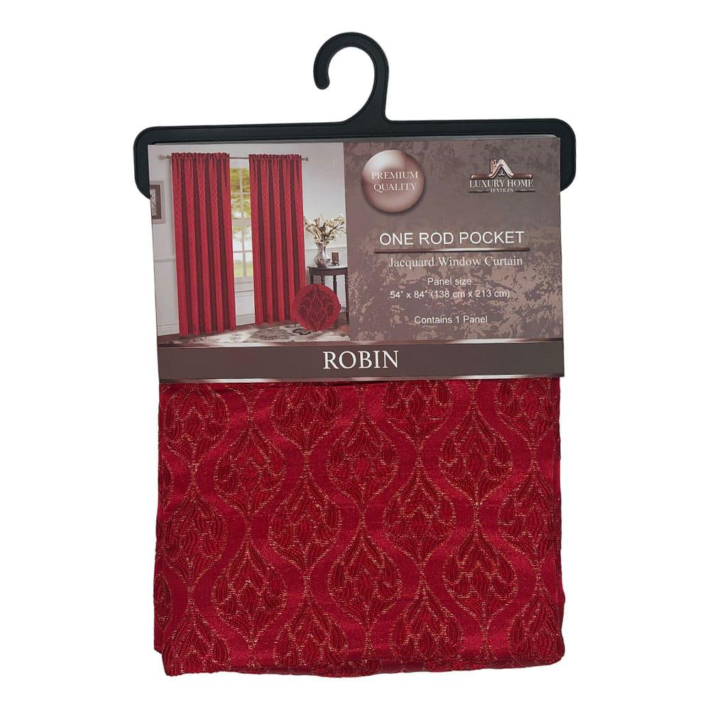 Cortina Robin Luxury Con Rod Pocket 54" x 84" - Rojo Oscuro
