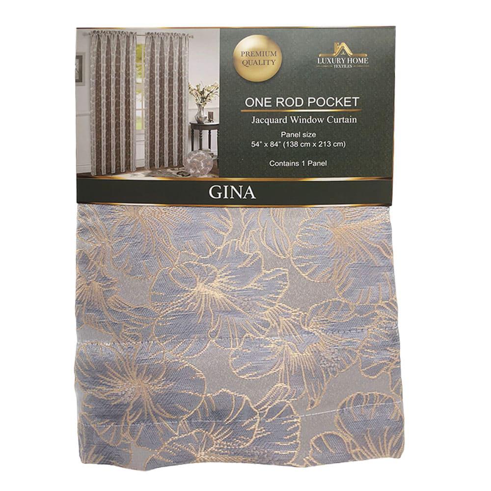 Cortina Gina Luxury Con Rod Pocket 54" x 84" - Gris Claro