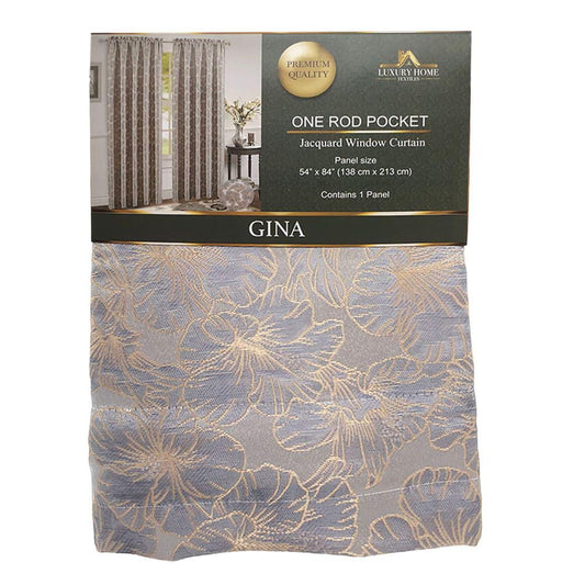 Cortina Gina Luxury Con Rod Pocket 54" x 84" - Gris Claro