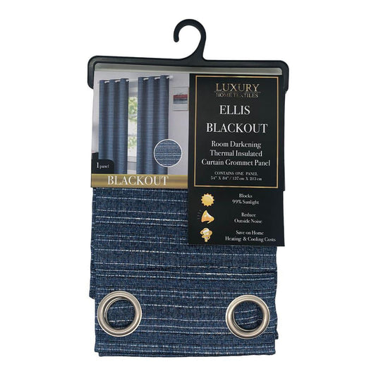 Cortina Ellis Luxury Blackout Con Aros 54" x 84" - Azul Marino