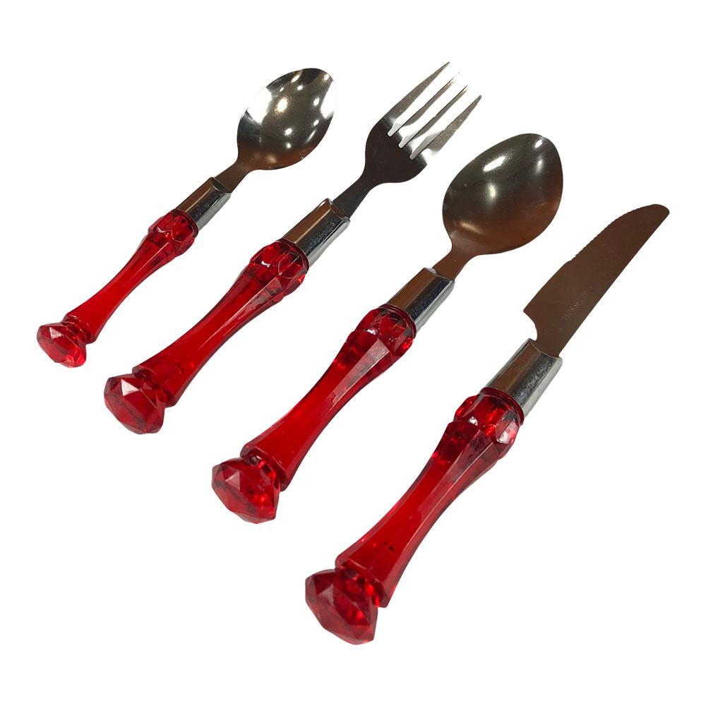 Set de Cubiertos Home Elegance con Mango Plástico 4 Piezas - Surtido
