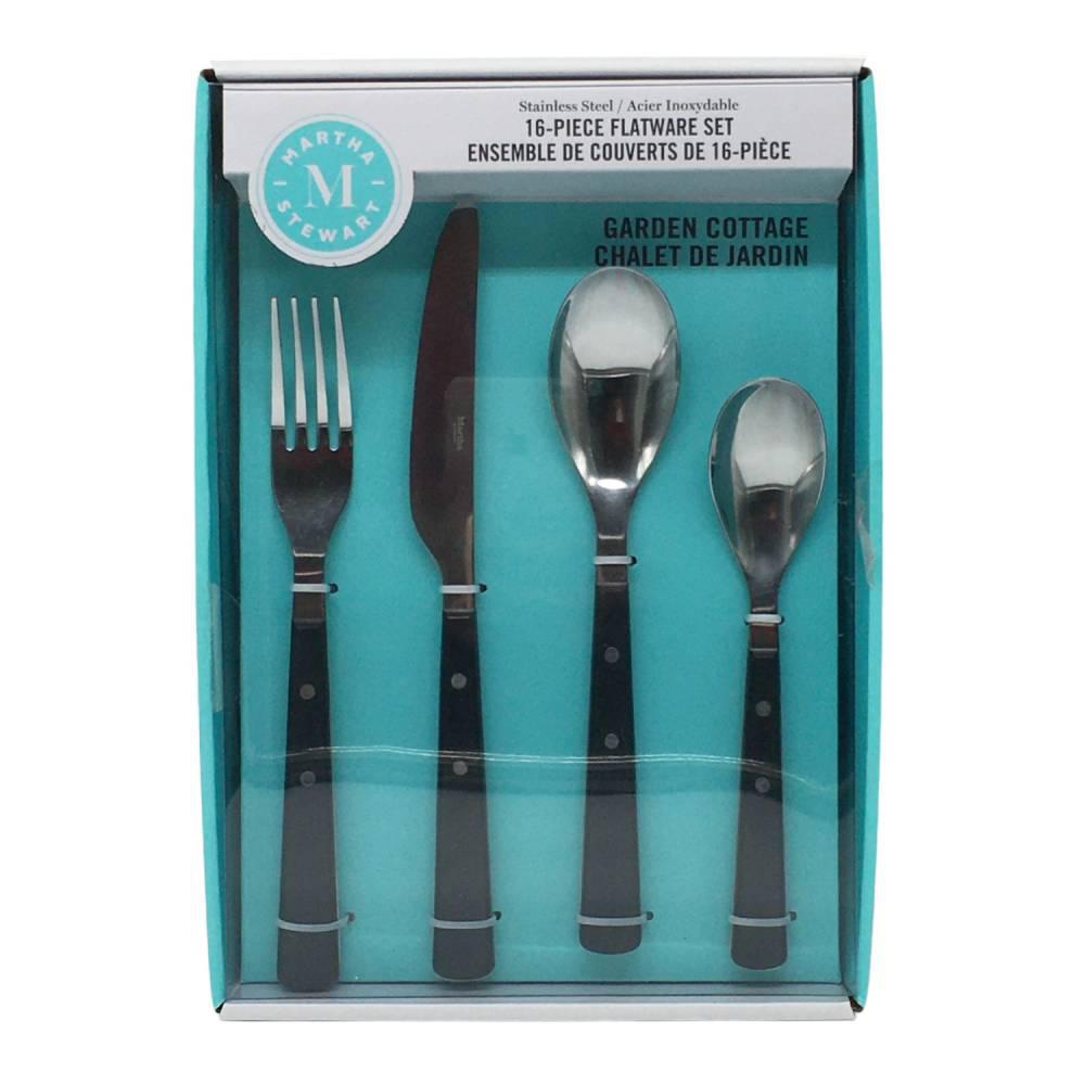 Set De Cubiertos Martha Stewart De 16Pza Negro