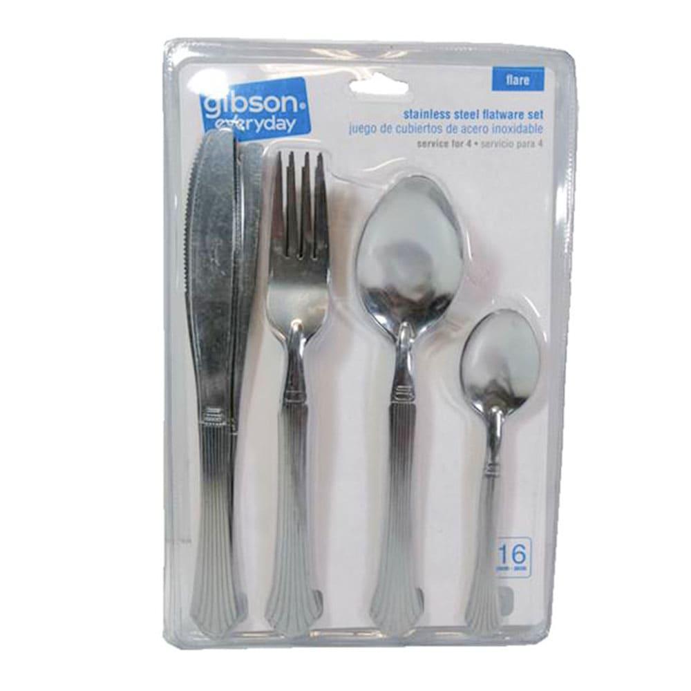 Cubiertos Gibson Flare de 16 Piezas