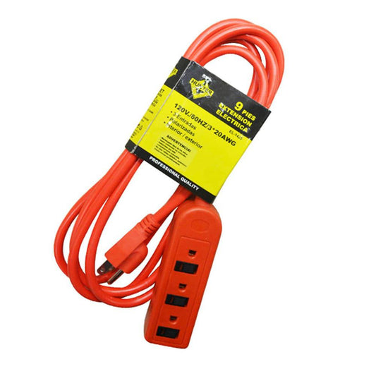 Extensión Eléctrica Hunter 9 Pies Naranja C/3Sal
