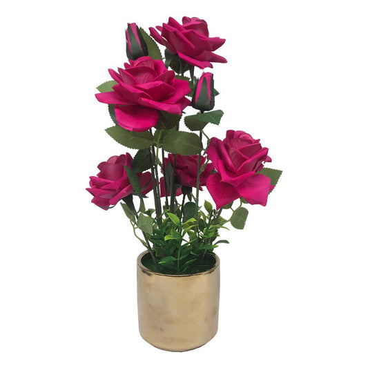 Planta Decorativa En Pote Con Rosas Home Elegance Surtido