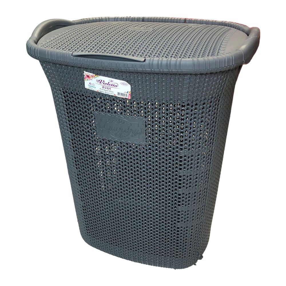 Canasta Plástica Violets Con Tapa - Surtido