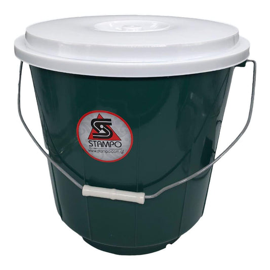 Cubo Stampo Plástico Con Tapa 16 Lt - Surtido