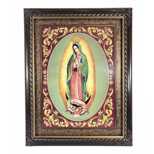 Cuadro Virgen de Guadalupe Con Marco de Madera 27" x 33"