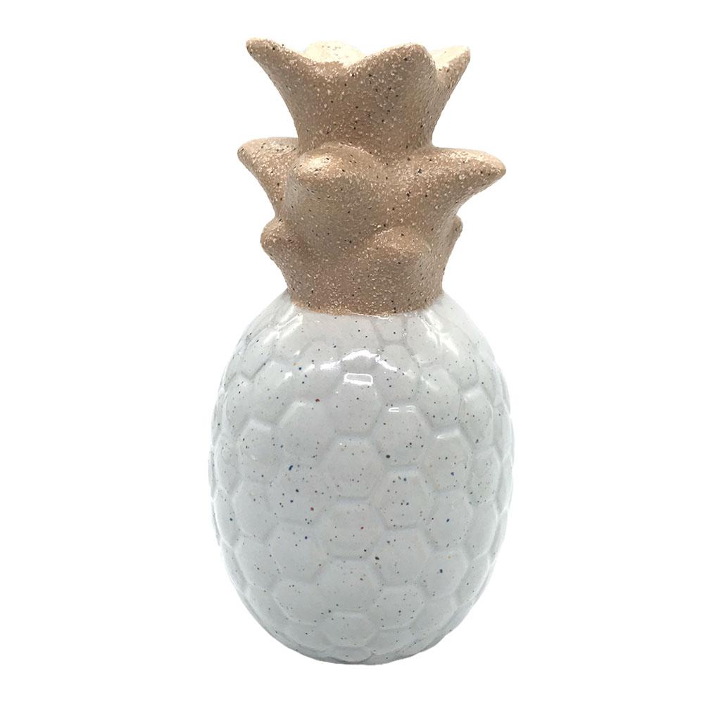 Adorno Decorativo Concept Life Piña de Cerámica 7" Blanca
