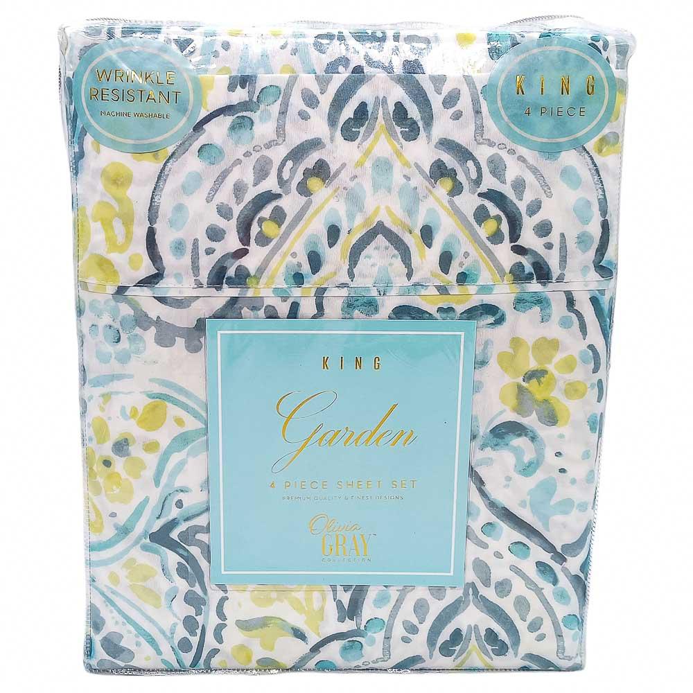 Juego de Sabana King Rt Designer Garden Estampado 4 Piezas