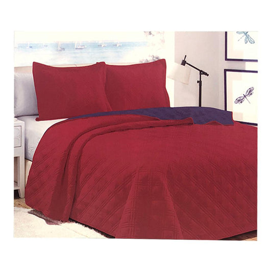 Sobrecama Home Accents Red/Nvy - Queen