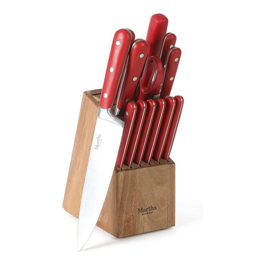 Cuchillos Set14Pza Martha Stewart Red