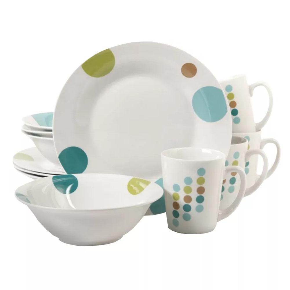 Vajilla de Cerámica Gibson Retro Specks 12 Piezas