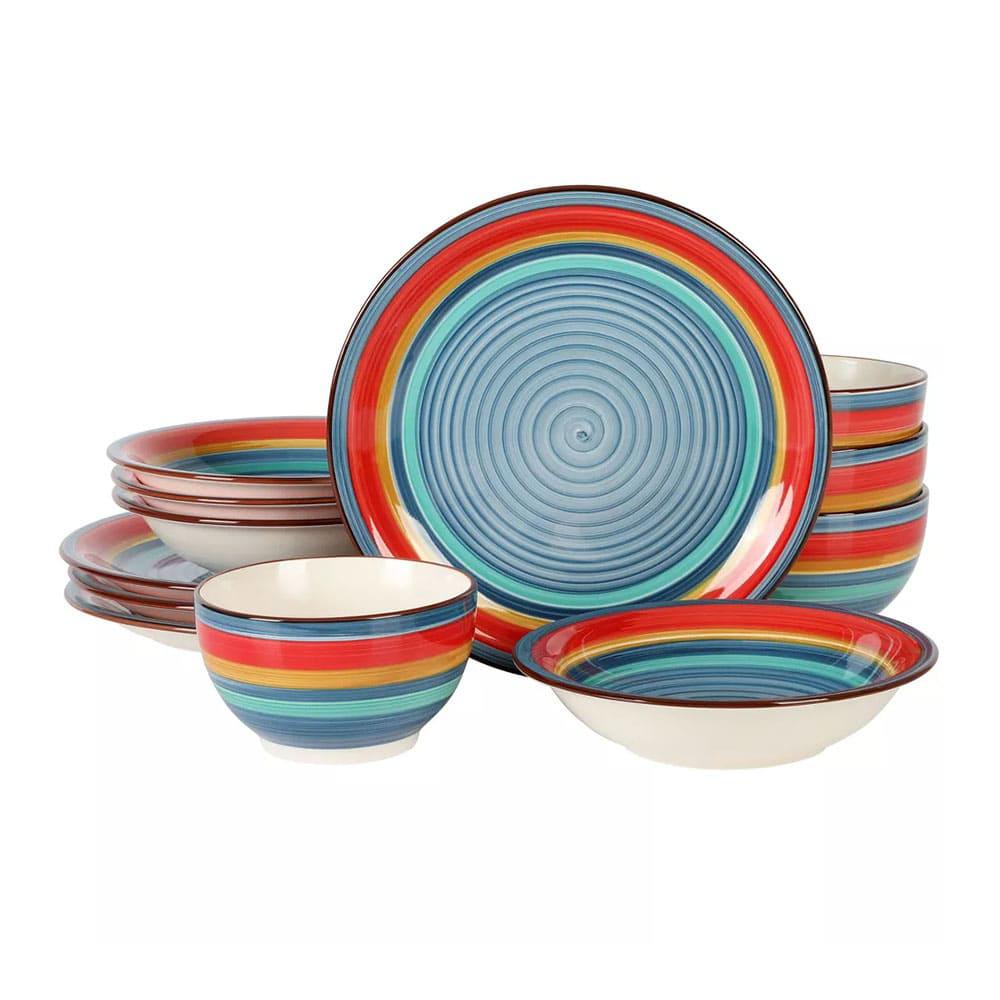 Vajilla de Cerámica Gibson Rainbow 12 Piezas