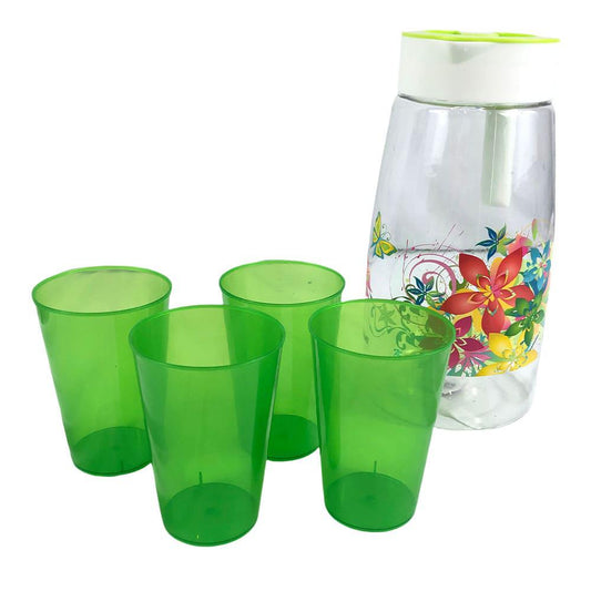 Jarra Con Vasos Plásticos Home Elegance 5 Piezas - Surtido