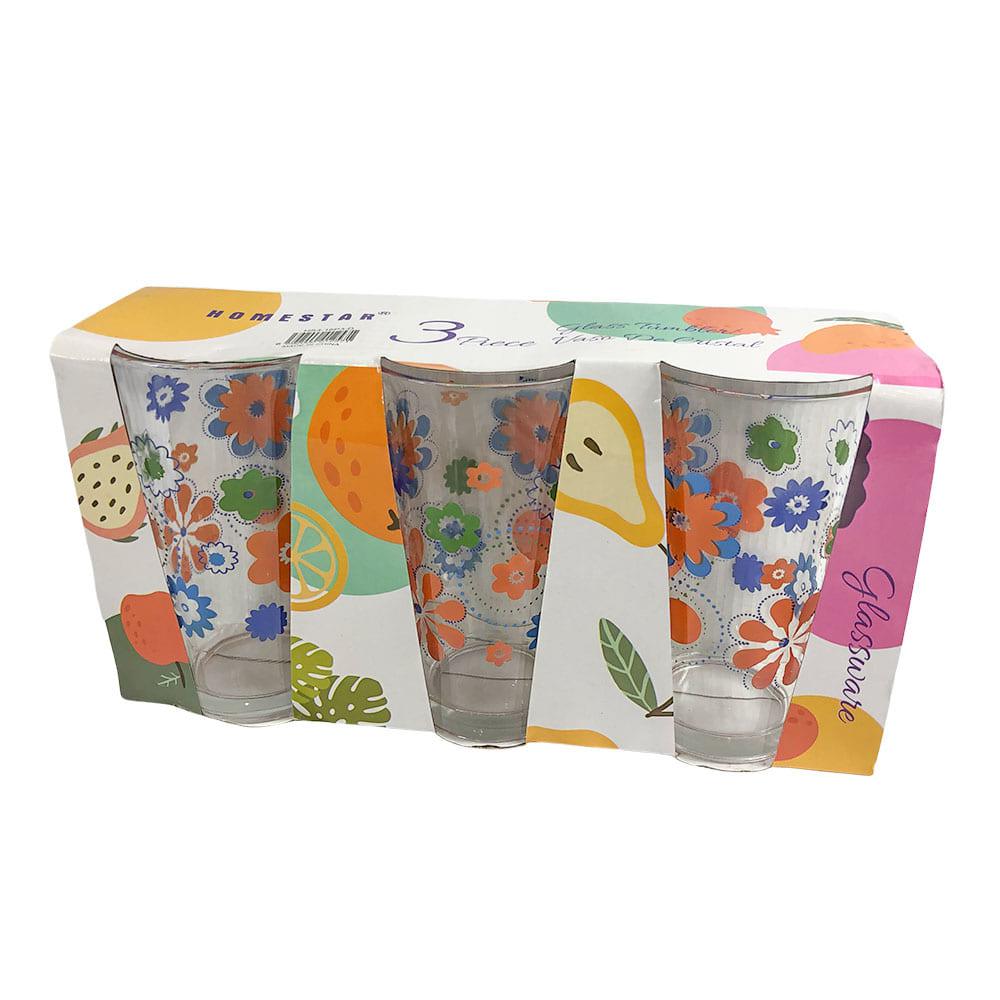 Vasos de Vidrio Home 16 oz 3 Piezas