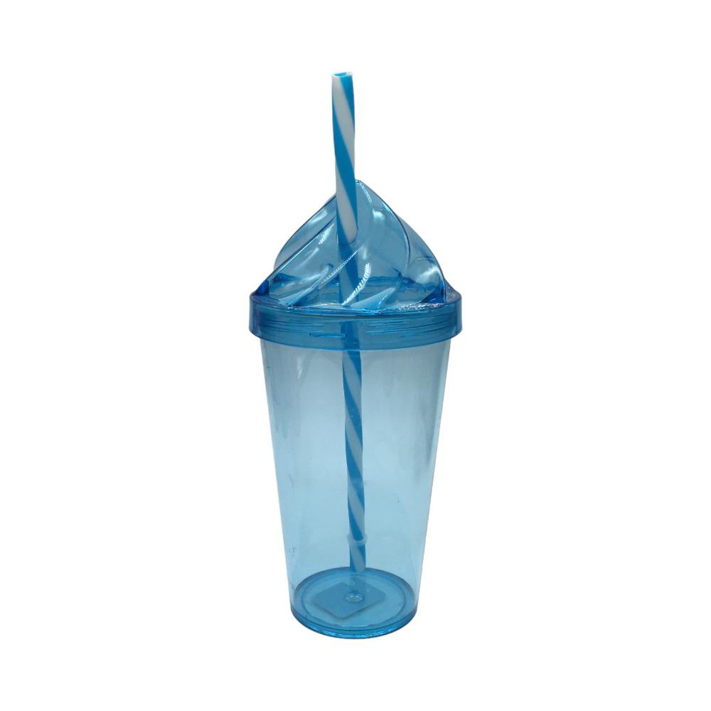 Vaso Acrilico Herevin 22 Oz C/Tapa C/Carrizo