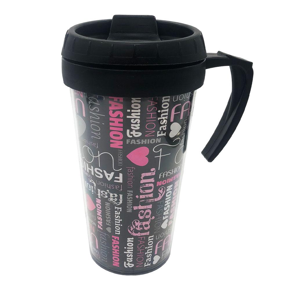 Taza Plástica Herevin Con Tapa 540 ml