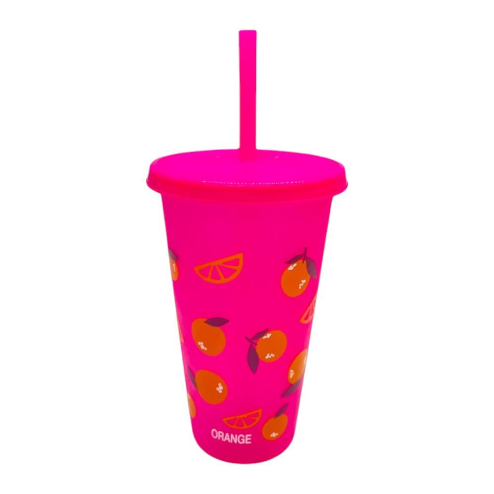 Vaso Plástico Home Elegance de 20 Onzas Con Carrizo-Surtido