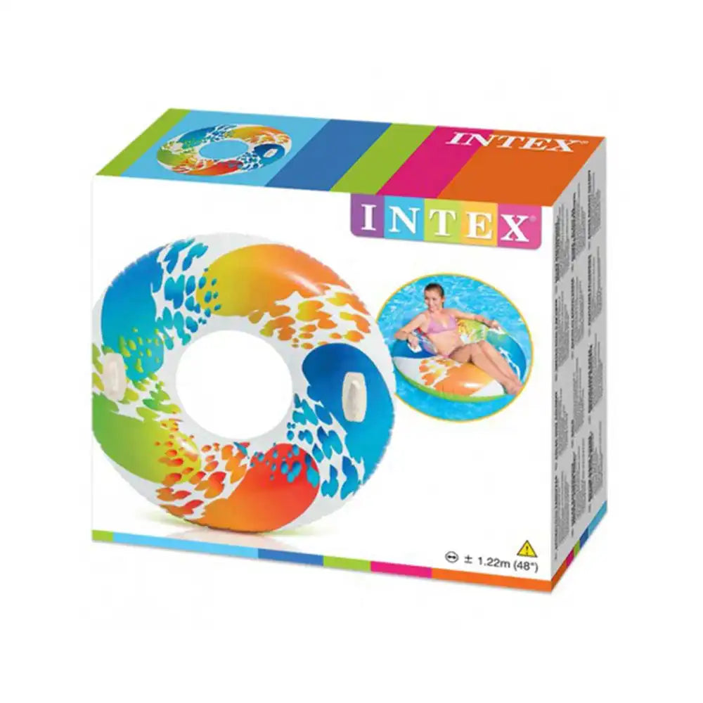 Flotador de Aro Intex Multicolor Con Manillas 48"