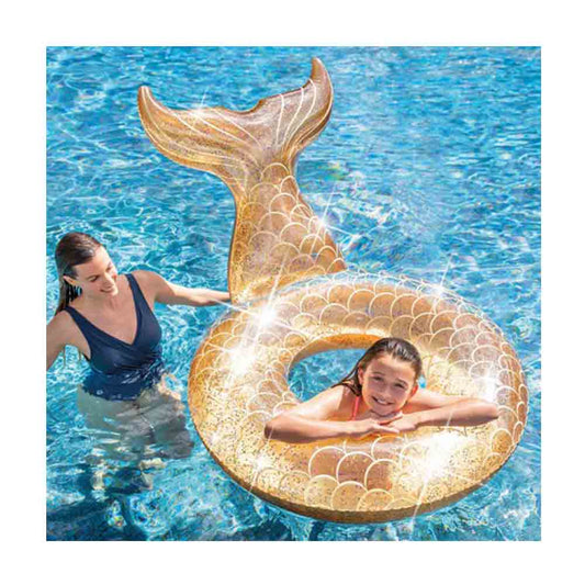 Flotador Dorado Intex Cola de Sirena 31" x 42" x 58"