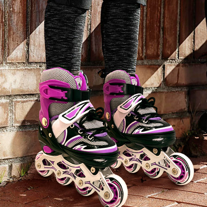 Patines en Línea de Cuatro Ruedas Ajustable Talla 31 - 34 - Surtido