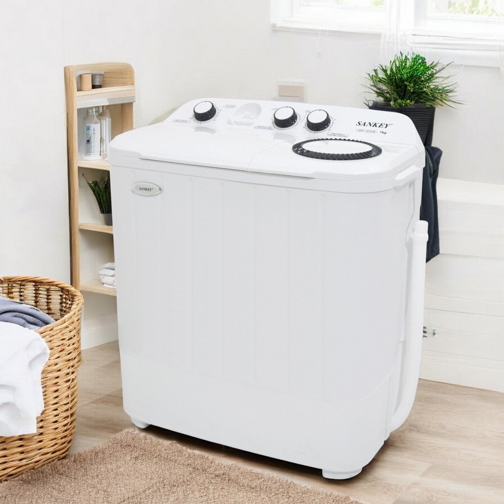 Lavadora Semi - Automatica Sankey 7Kg / Doble Tina / Blanca - Sankey - Titan.com.pa - 7453118901234