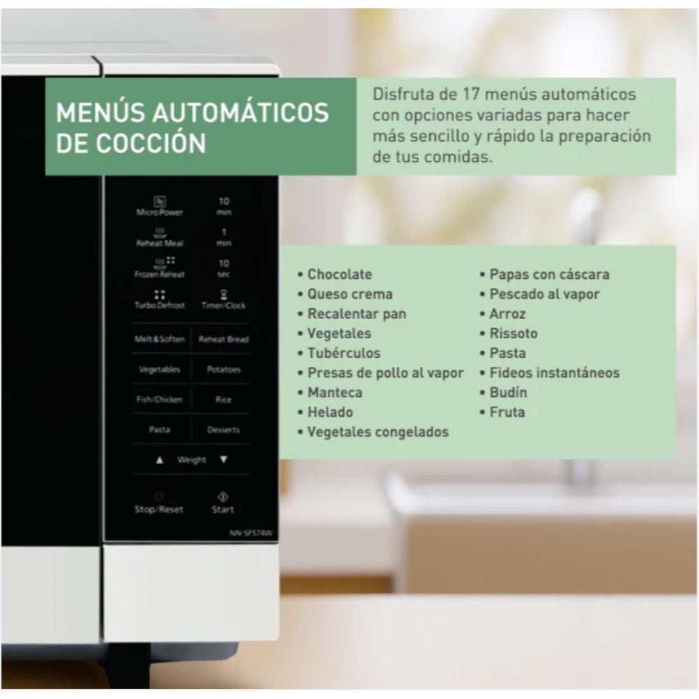 Microonda Inverter Panasonic / 27 Litros / Flat & Wide / Plateado - Panasonic - Titan.com.pa - 885170188945