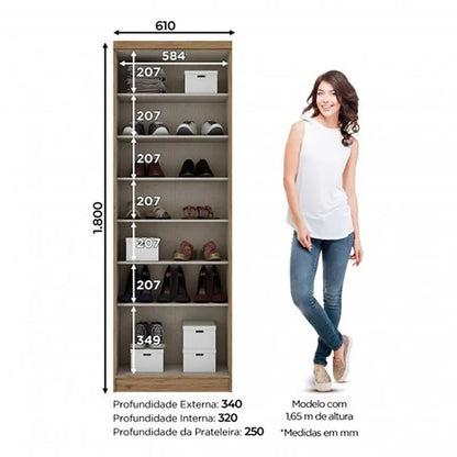 Closet Henn MDF de 2 Puertas Rústico