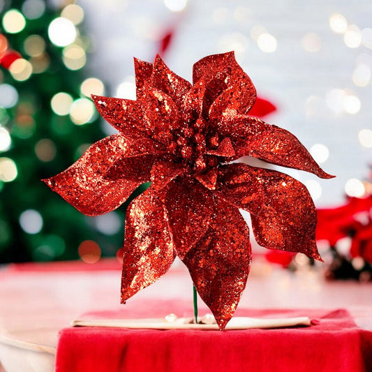 Pick Navideño Flor 20 Cm Rojo - Montefiori Christmas - Titan.com.pa - 7453121093322