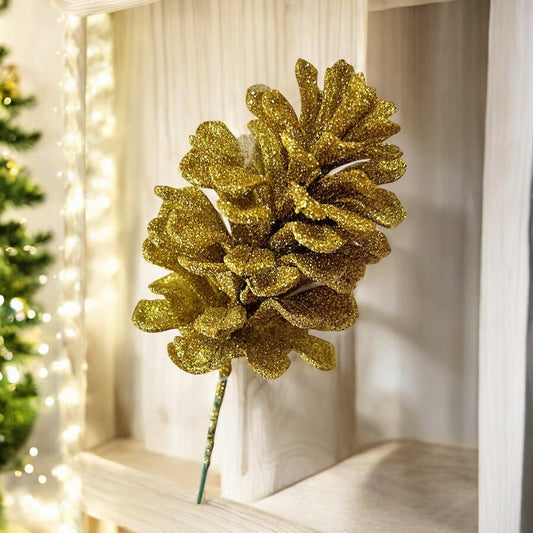 Pick Navideño Piña 22 Cm Gold - Montefiori Christmas - Titan.com.pa - 7453121087888