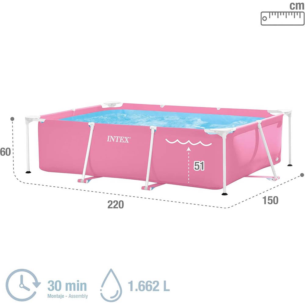 Piscina Rectangular Rosa / 2.2M x 1.5M x 60 CM / Intex - Intex - Titan.com.pa - 6941057423333