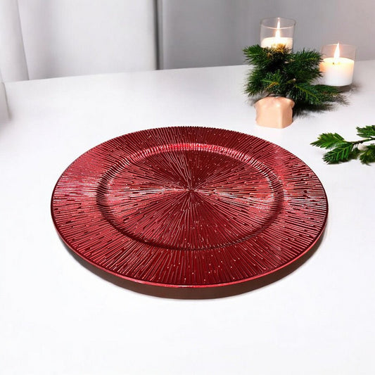 Plato Decorativo 30 Cm Rojo - Montefiori Christmas - Titan.com.pa - 7453121087147