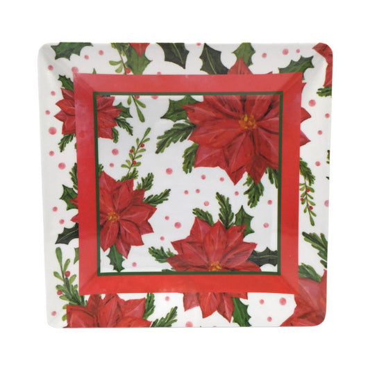 Plato Llano 10" Melamina Navidad Cuadrado