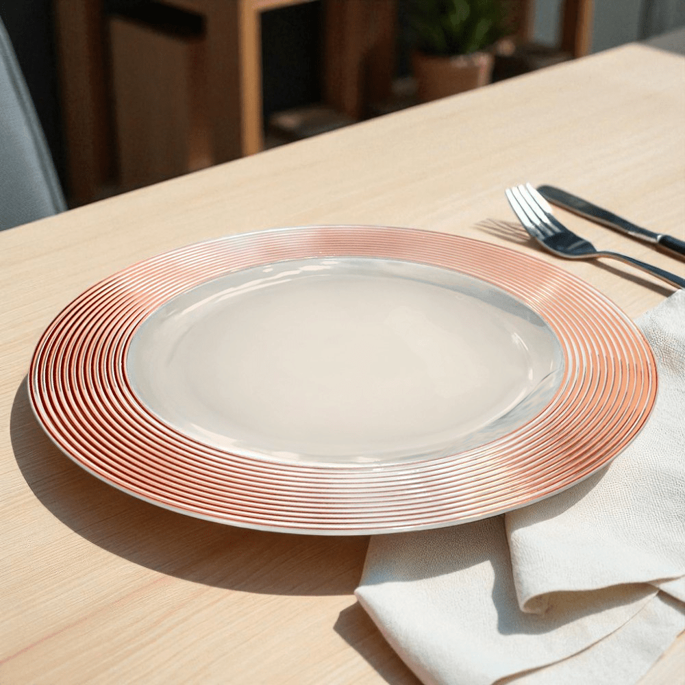 Plato Llano Plástico Koopman / 33 cm / Clear Rose - Gold / Surtido - Koopman - Titan.com.pa - 8721037088947