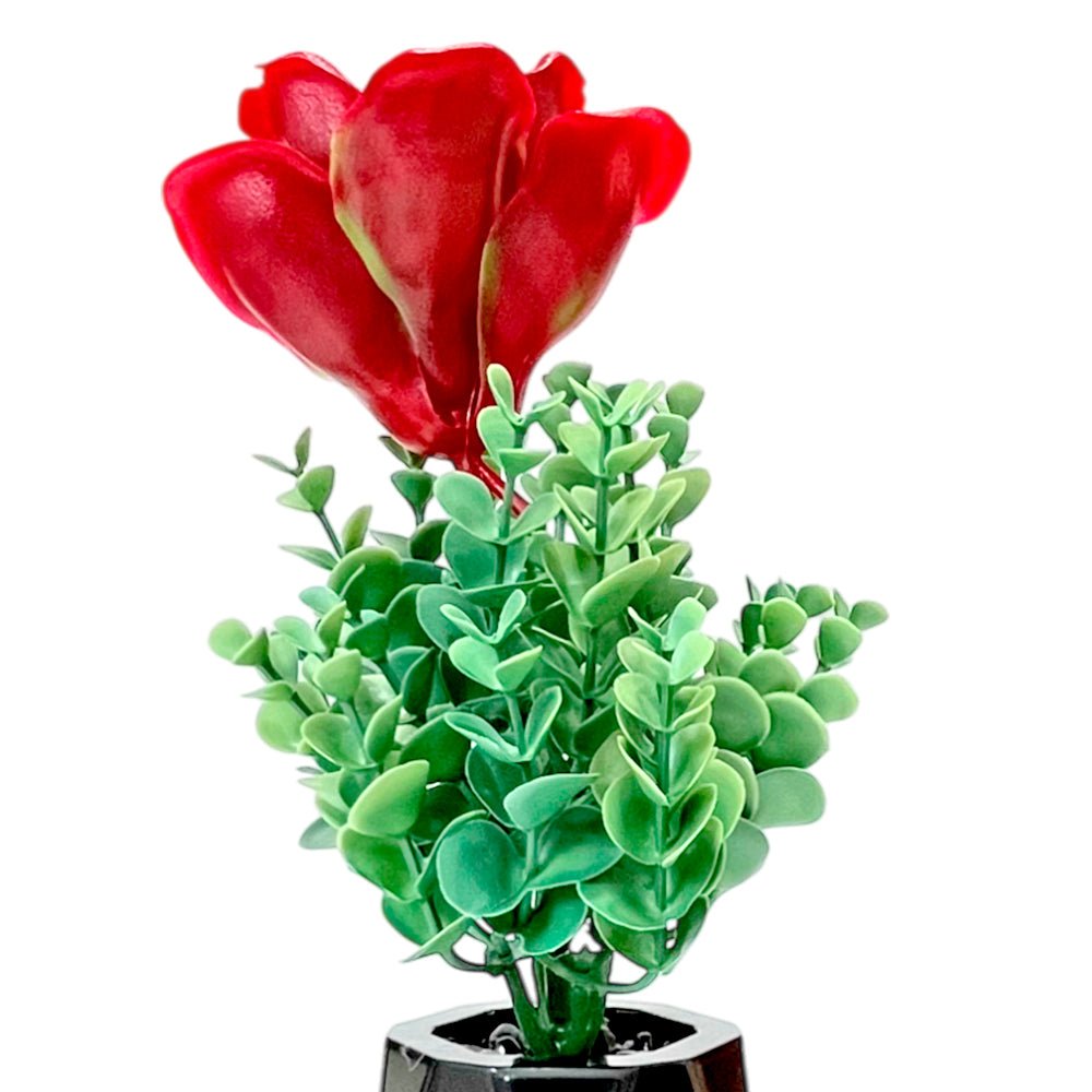 Pote Decorativo Con Flor Gelincik Dekor / Plástico / 5" / Surtido - Gelincik Dekor - Titan.com.pa - 8681333003115