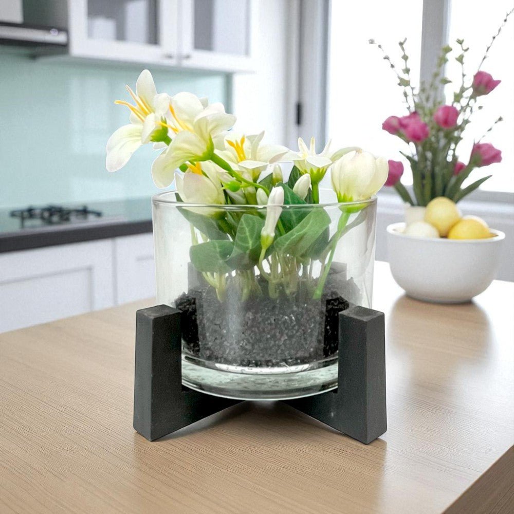 Pote Decorativo de Vidrio Home Elegance 3"x4" / Con Plantita / Surtido - Home Elegance - Titan.com.pa - 2100000437894