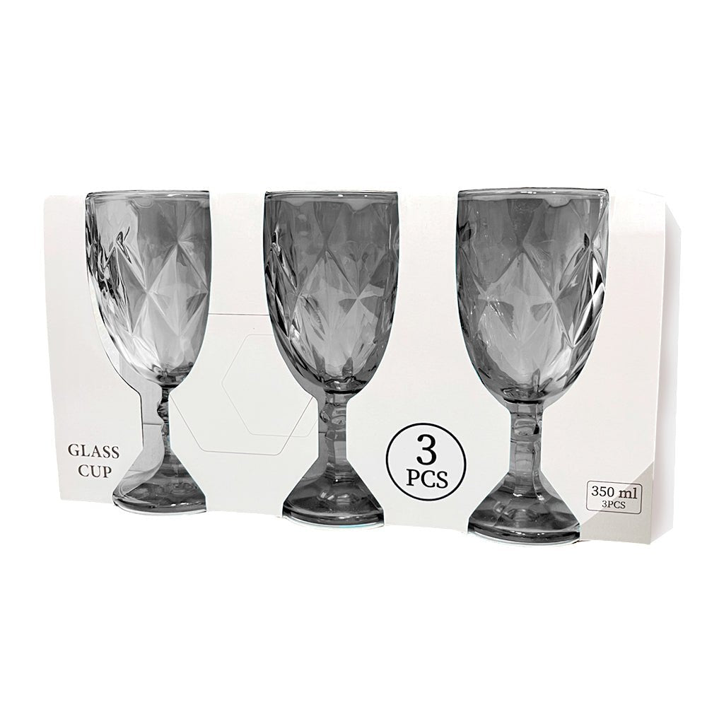 Set de Copas de Vidrio Negro Beneli Home / 3 Piezas / 350 ml - Beneli Home - Titan.com.pa - 7453129411746