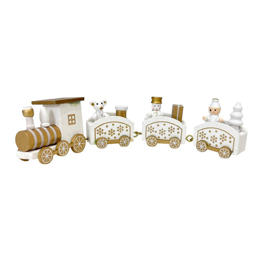 Tren Navideño Decorativo / Blanco - Dorado / Christmas Elegance - Christmas Elegance - Titan.com.pa - 2100000504244
