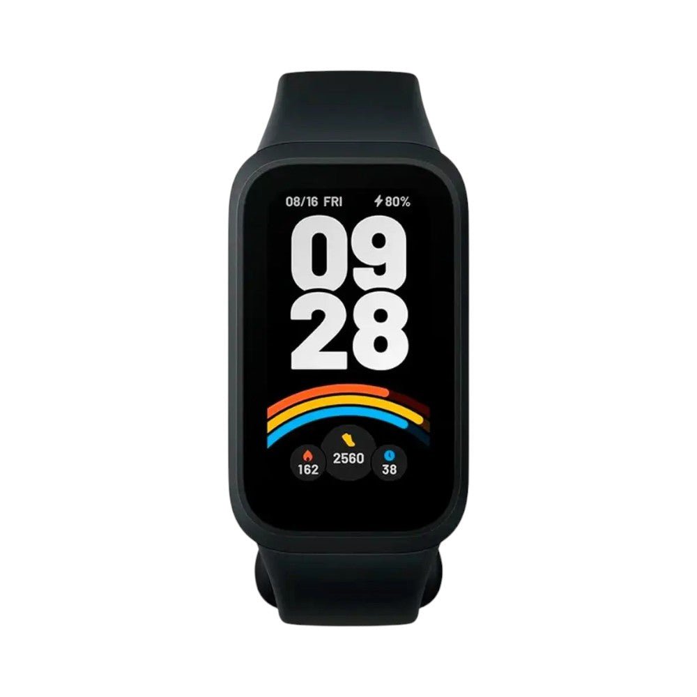 La Xiaomi Smart Band Active 9 en Titan Panamá con pantalla ultra grande, 50 modos deportivos, monitoreo cardíaco y diseño superligero.