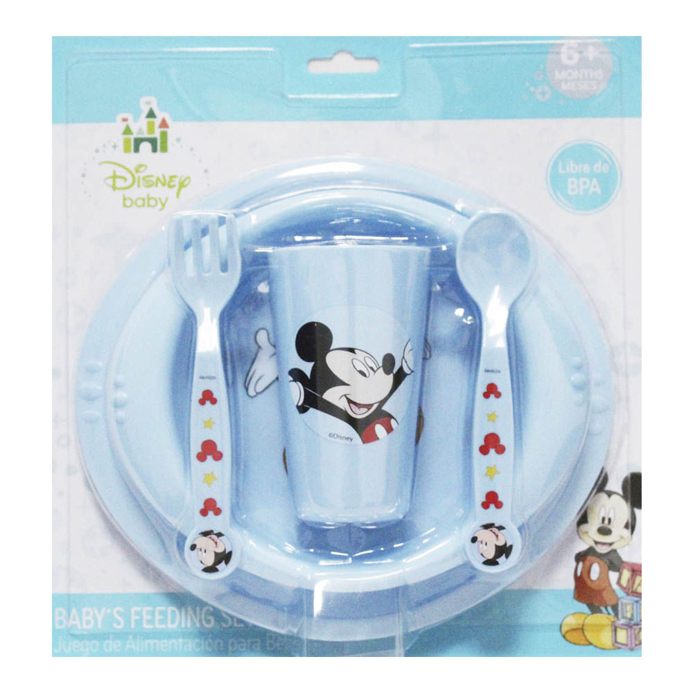 Vajilla Plástica Mickey Bebé 5 Piezas