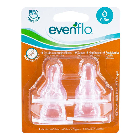 Mamón De Silicona Evenflo 0 - 3m 4 Piezas
