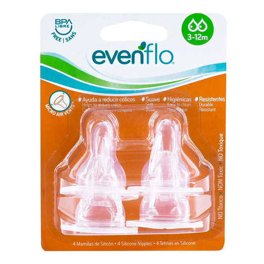 Mamón De Silicona Evenflo 3 - 12m 4 Piezas