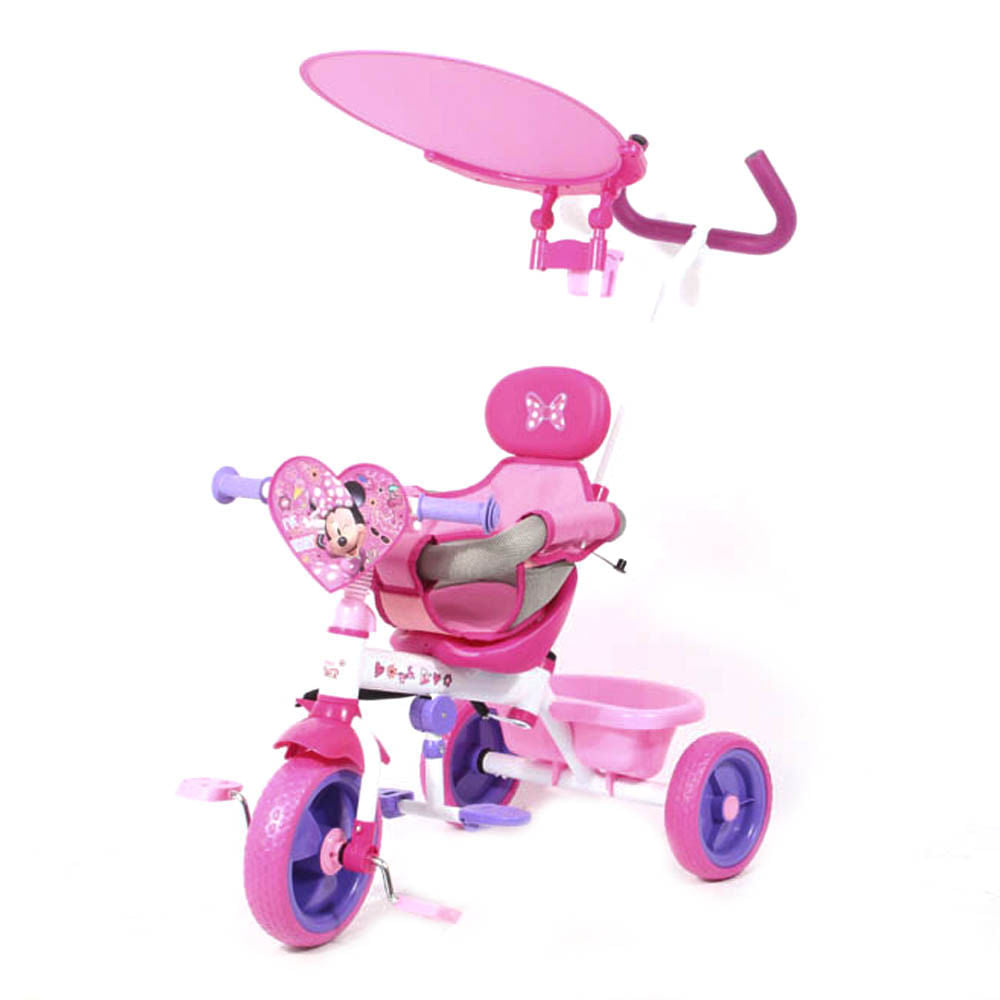 Triciclo Minnie Con Guia Y Toldo