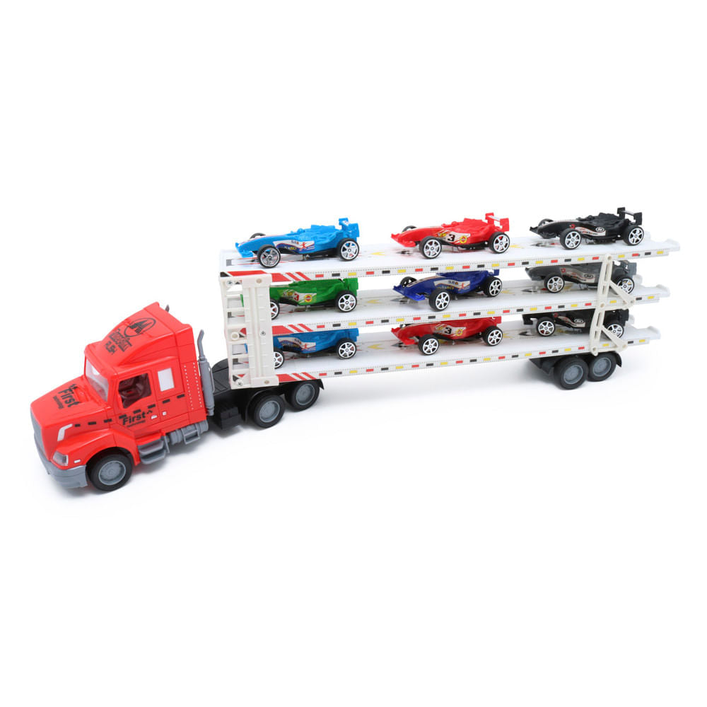 Camión de Fricción Motor Extreme Mula con 9 Autos