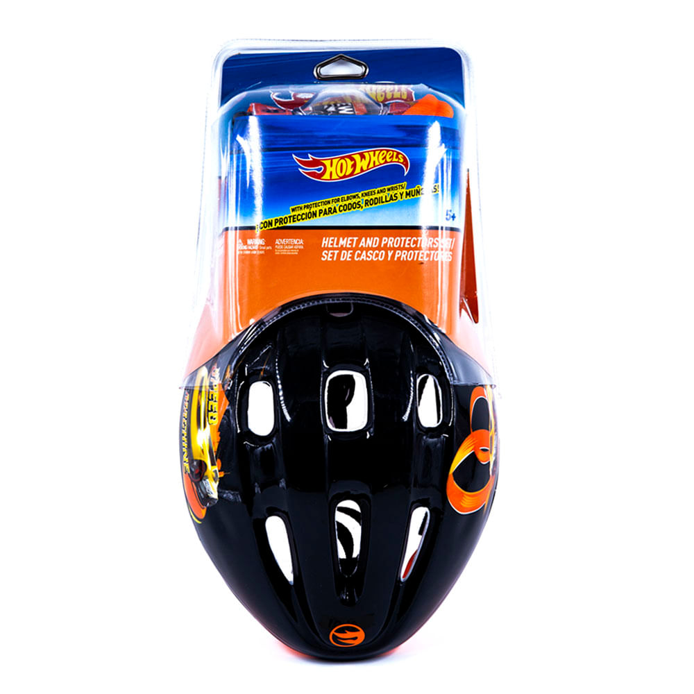 Casco y Protectores Hot Wheels De 7 Piezas